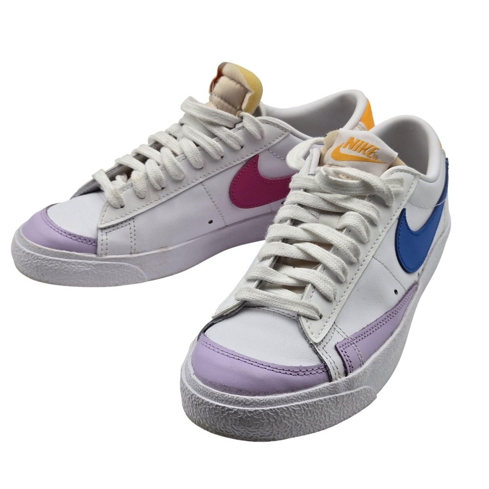 Nike Blazer Low Shoes Womens Size 7 White Multicolor Leather HF5003-100 Sneakers